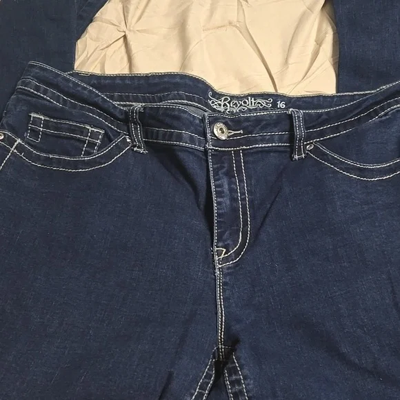 Revolt size 16 boot cut jeans embellished pockets - Picture 3 of 5